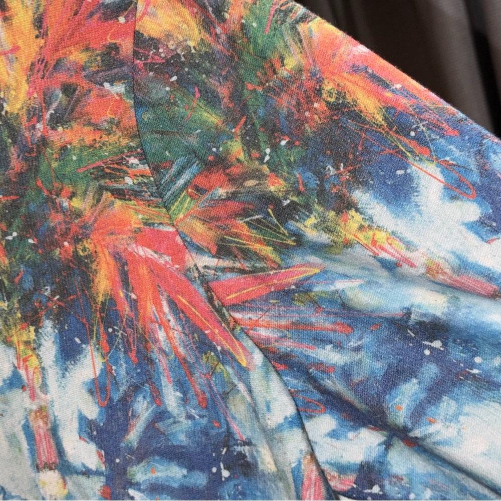 Leoma Lovegrove Tropical Painterly Print Tunic Top in Multicolor Size 3X - Picture 8 of 12